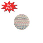 blue and pink tribal pattern 1  Mini Magnets (100 pack) 