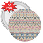blue and pink tribal pattern 3  Buttons (100 pack) 