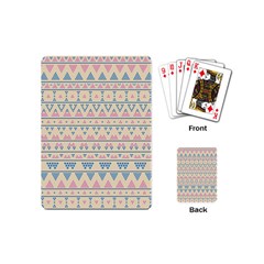 Blue And Pink Tribal Pattern Playing Cards (mini)  by berwies