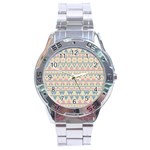 blue and pink tribal pattern Stainless Steel Analogue Watch