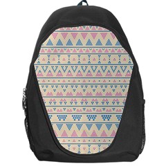 Blue And Pink Tribal Pattern Backpack Bag by berwies