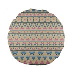 blue and pink tribal pattern Standard 15  Premium Round Cushions