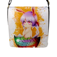 Easter Bunny Girl Flap Messenger Bag (l)  by Catifornia