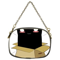 Black Cat In A Box Chain Purses (one Side)  by Catifornia