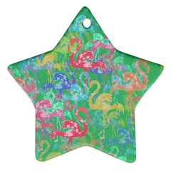 Flamingo Pattern Star Ornament (two Sides) by Valentinaart