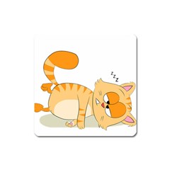 Even Cat Hates Monday Square Magnet by Catifornia