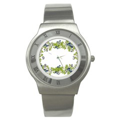 Birthday Card Flowers Daisies Ivy Stainless Steel Watch by Nexatart
