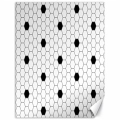 Black White Hexagon Dots Canvas 18  X 24   by Mariart