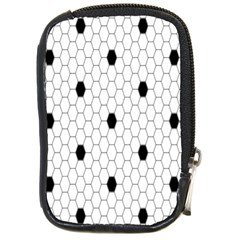 Black White Hexagon Dots Compact Camera Cases