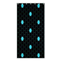 Blue Black Hexagon Dots Shower Curtain 36  X 72  (stall)  by Mariart