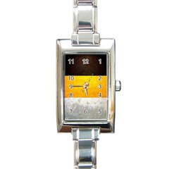 Wooden Board Yellow White Black Rectangle Italian Charm Watch