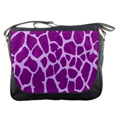 Giraffe Skin Purple Polka Messenger Bags by Mariart