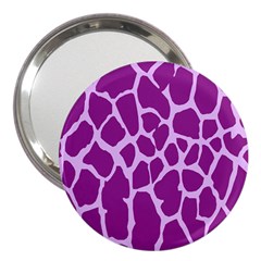 Giraffe Skin Purple Polka 3  Handbag Mirrors by Mariart