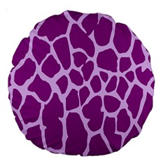 Giraffe Skin Purple Polka Large 18  Premium Round Cushions
