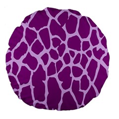 Giraffe Skin Purple Polka Large 18  Premium Flano Round Cushions