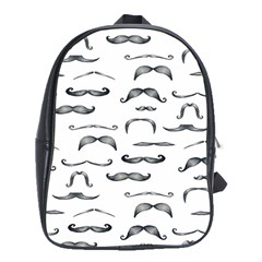 Mustache Man Black Hair School Bags (xl) 