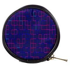 Grid Lines Square Pink Cyan Purple Blue Squares Lines Plaid Mini Makeup Bags