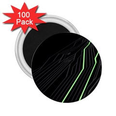 Green Lines Black Anime Arrival Night Light 2 25  Magnets (100 Pack) 