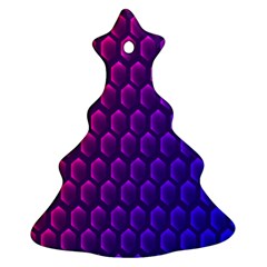 Hexagon Widescreen Purple Pink Christmas Tree Ornament (two Sides)