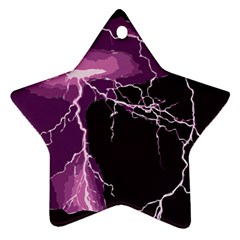 Lightning Pink Sky Rain Purple Light Ornament (star) by Mariart