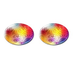 Multi Colour Alpha Cufflinks (oval)