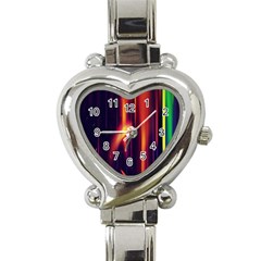 Perfection Graphic Colorful Lines Heart Italian Charm Watch