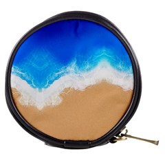 Sand Beach Water Sea Blue Brown Waves Wave Mini Makeup Bags
