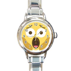 Scream Emoji Round Italian Charm Watch by BestEmojis