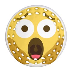 Scream Emoji Round Filigree Ornament (two Sides) by BestEmojis