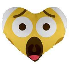 Scream Emoji Large 19  Premium Flano Heart Shape Cushions by BestEmojis