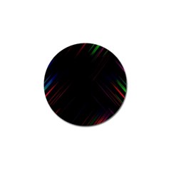 Streaks Line Light Neon Space Rainbow Color Black Golf Ball Marker