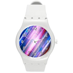 Widescreen Polka Star Space Polkadot Line Light Chevron Waves Circle Round Plastic Sport Watch (m) by Mariart