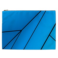 Technical Line Blue Black Cosmetic Bag (xxl)  by Mariart