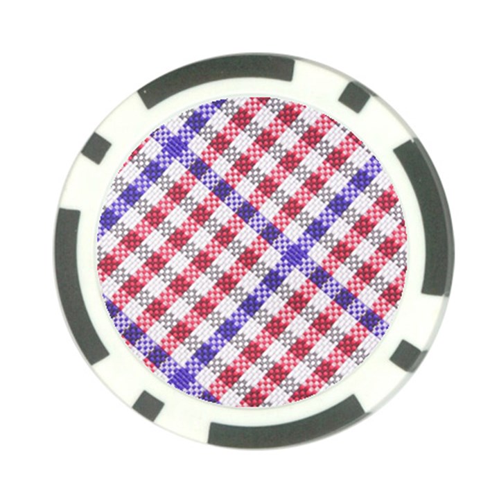 Webbing Wicker Art Red Bluw White Poker Chip Card Guard