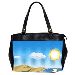 Grid Sky Course Texture Sun Office Handbags (2 Sides)  by Nexatart