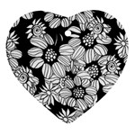Mandala Calming Coloring Page Heart Ornament (Two Sides)