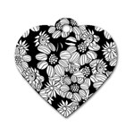 Mandala Calming Coloring Page Dog Tag Heart (One Side)