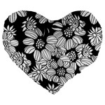 Mandala Calming Coloring Page Large 19  Premium Flano Heart Shape Cushions
