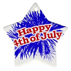Happy 4th Of July Graphic Logo Star Ornament (two Sides) by dflcprints