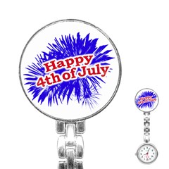 Happy 4th Of July Graphic Logo Stainless Steel Nurses Watch by dflcprints