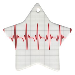 Cardiogram Vary Heart Rate Perform Line Red Plaid Wave Waves Chevron Star Ornament (two Sides) by Mariart