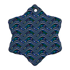 Boomarang Pattern Wave Waves Chevron Green Line Ornament (snowflake) by Mariart