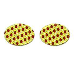 Avocados Seeds Yellow Brown Greeen Cufflinks (oval) by Mariart