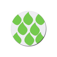 Green Water Rain Rubber Coaster (round) 