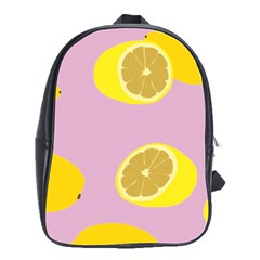 Fruit Lemons Orange Purple School Bags(large)  by Mariart