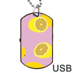 Fruit Lemons Orange Purple Dog Tag Usb Flash (one Side)