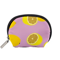 Fruit Lemons Orange Purple Accessory Pouches (small)  by Mariart