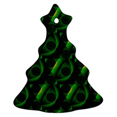 Green Eye Line Triangle Poljka Christmas Tree Ornament (two Sides) by Mariart