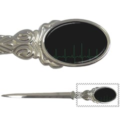Heart Rate Line Green Black Wave Chevron Waves Letter Openers by Mariart
