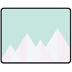 Montain Blue Snow Chevron Wave Pink Double Sided Fleece Blanket (medium) 